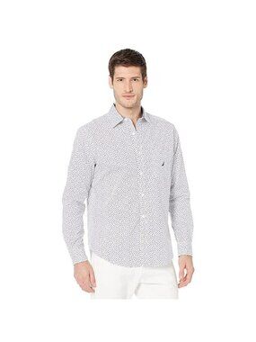 Nautica Men's Button down long sleeve shirt Color white size small $69.50
